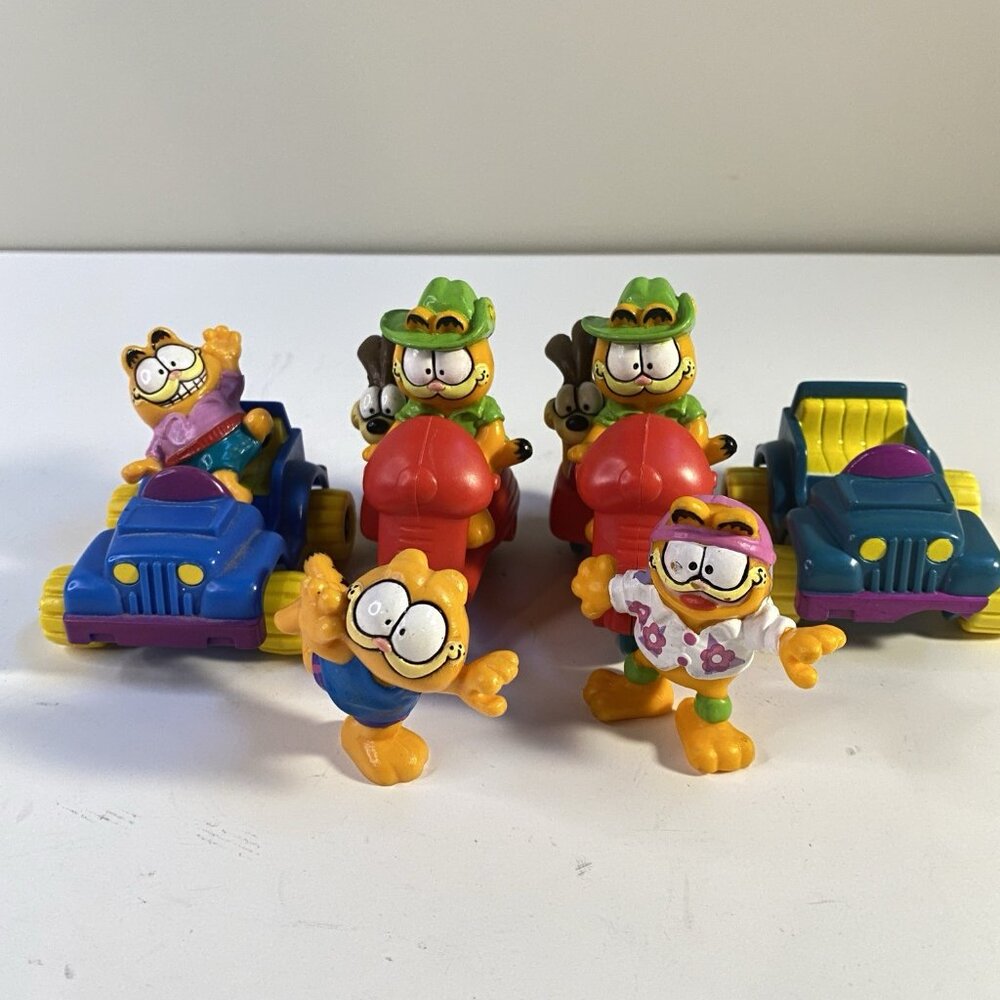 Garfield 1988 McDonald’s Happy Meal Toy Lot of 9 Pc Vintage